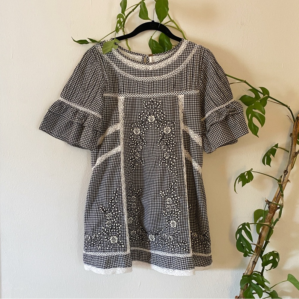 Free People Gingham Babydoll Dress